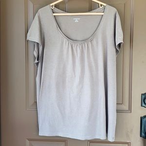 S/S scoop neck tee, Misses XL.  Mushroom brown